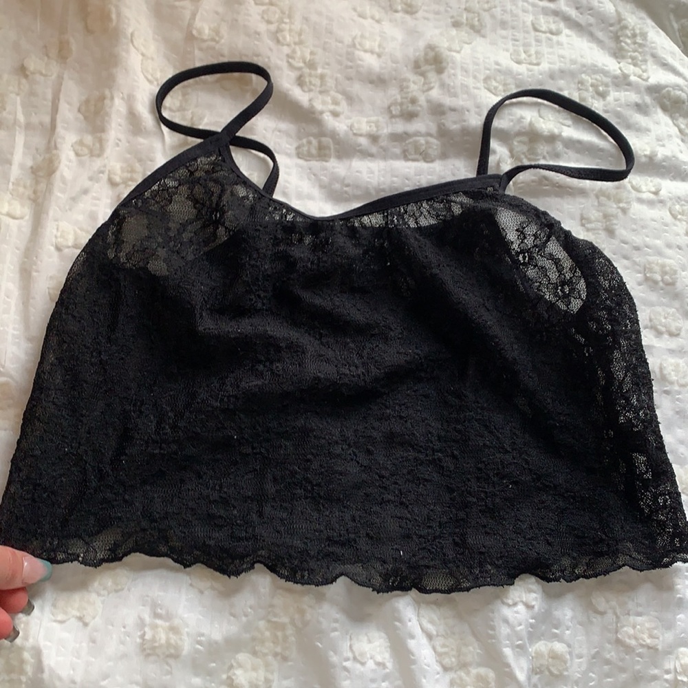 Urban Outfitters black lace crop top